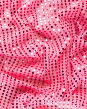 Tissu à Paillettes Rondes Rose Bonbon - Tissushop